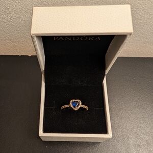 SOLD-Pandora Blue Heart Ring
